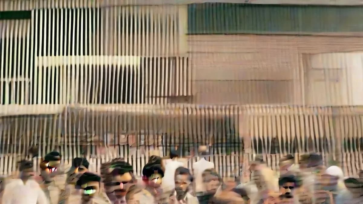 Crowd gathered outside an election office in Andhra Pradesh during nomination filing
