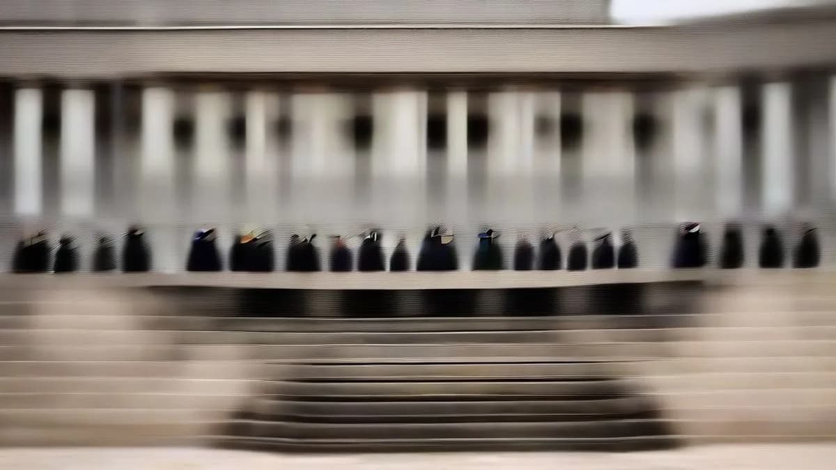 Exterior view of the Delhi High Court with legal professionals walking outside