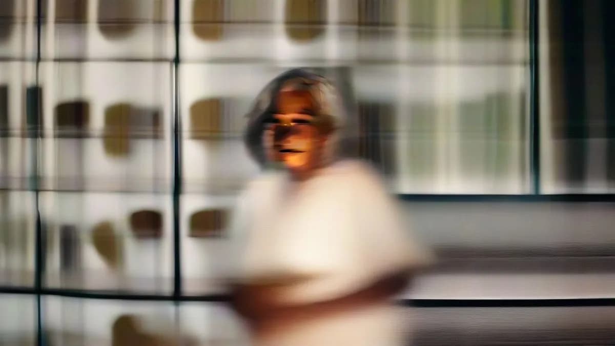 Sonia Gandhi holding her newly published memoir in a brightly lit room